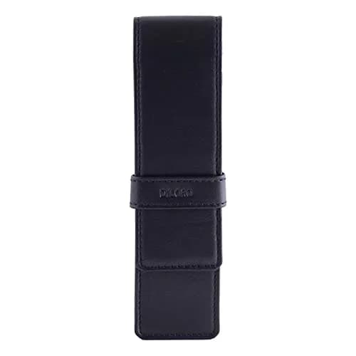 DiLoro Leather Double Pen Case Holder 150mm x 40mm x 25mm | Holds Two Pens Securely thumbnail 1