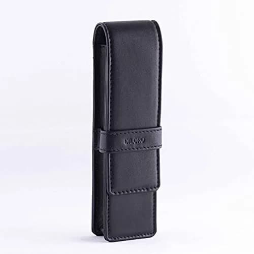 DiLoro Leather Double Pen Case Holder 150mm x 40mm x 25mm | Holds Two Pens Securely thumbnail 3
