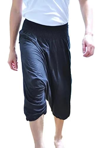 Siam Trendy Men's Japanese Style Pants One Size (Black) | Unisex Cotton Casual Trousers thumbnail 3