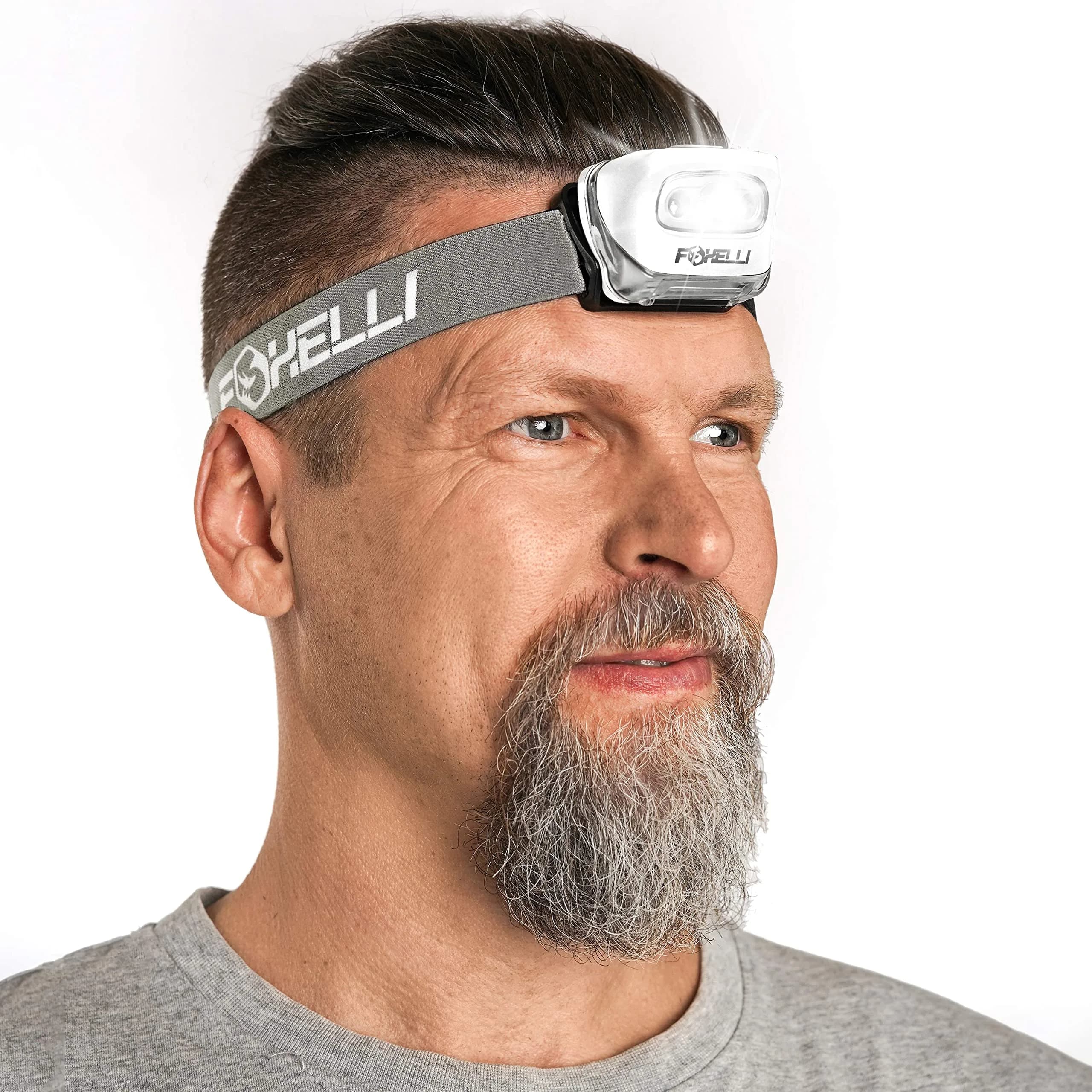 Foxelli MX20 LED Headlamp Flashlight 165 Lumens (93.6g / 3.2 oz) | Brightest Headlight for Camping, Hiking, Running