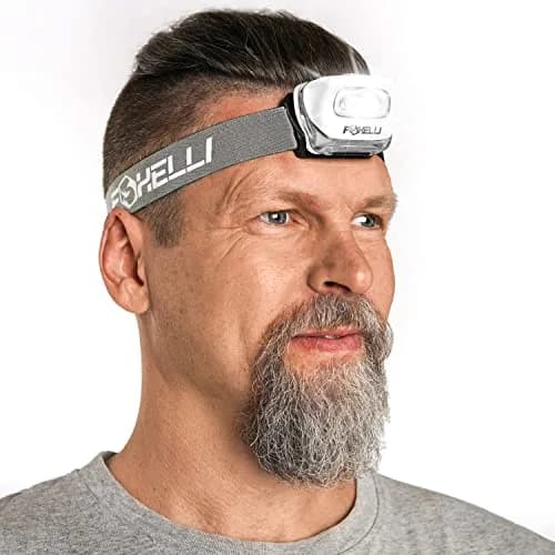 Foxelli MX20 LED Headlamp Flashlight 165 Lumens (93.6g / 3.2 oz) | Brightest Headlight for Camping, Hiking, Running thumbnail 1