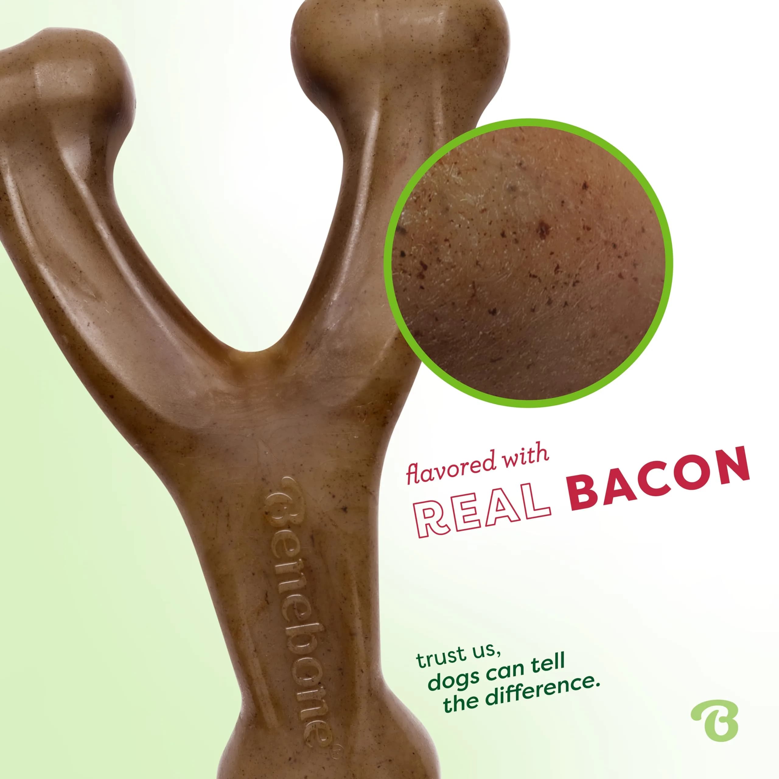 Benebone Wishbone Durable Dog Chew Toy Large Real Bacon Flavor | Tough Nylon for Aggressive Chewers - view 2