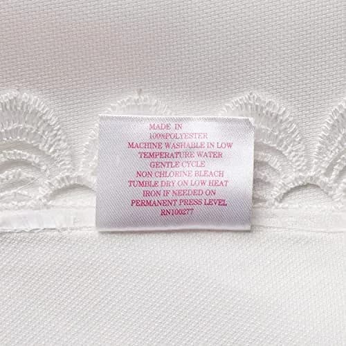 Violet Linen HomeCrate Emerald Tablecloths 70" x 120" | Floral Embroidered Rose Design thumbnail 4