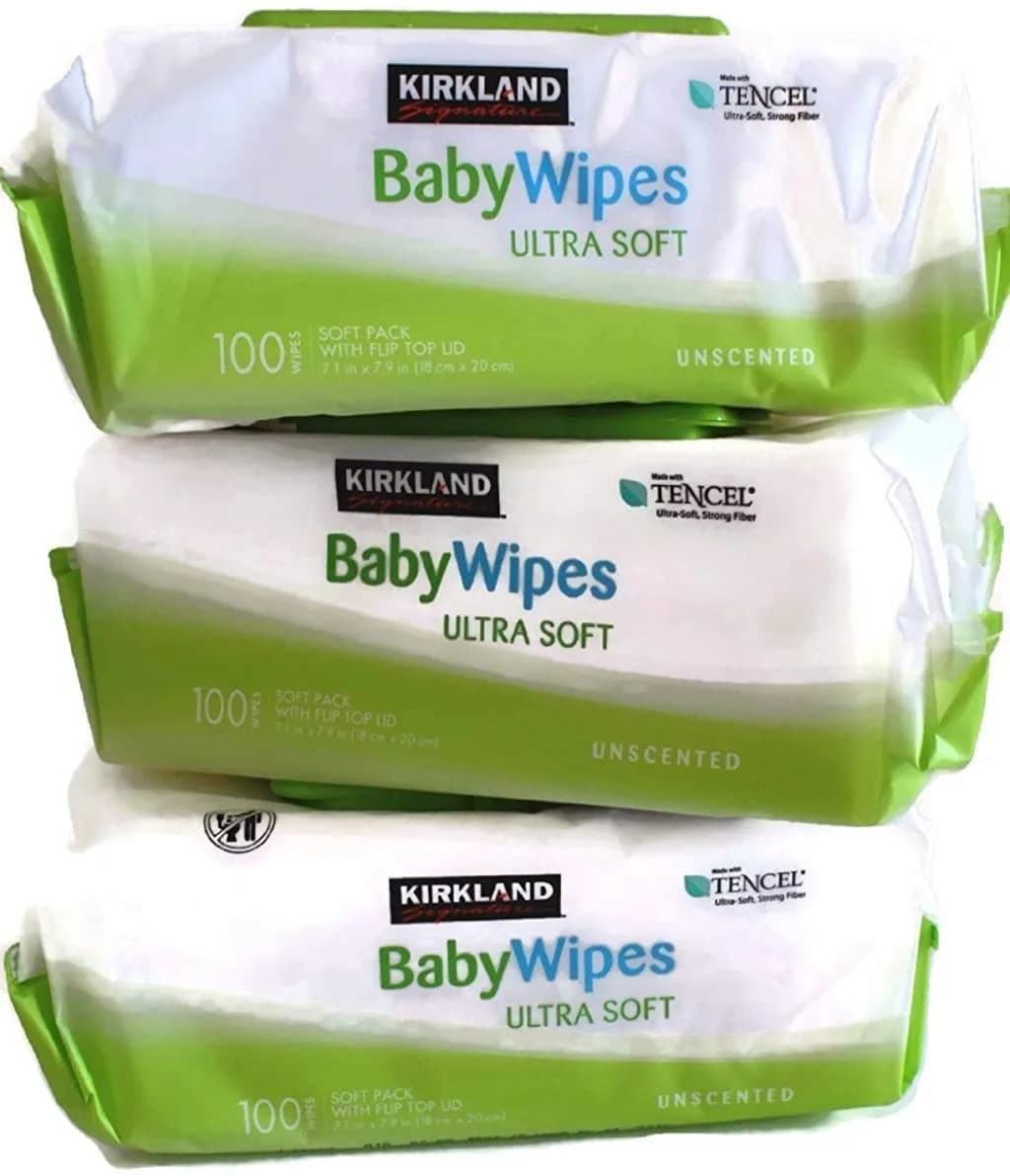Kirkland Signature Baby Wipes, Ultra-Soft, Unscented, 600 Count (6 Packs of 100) | Hypoallergenic & Alcohol-Free — Wipes