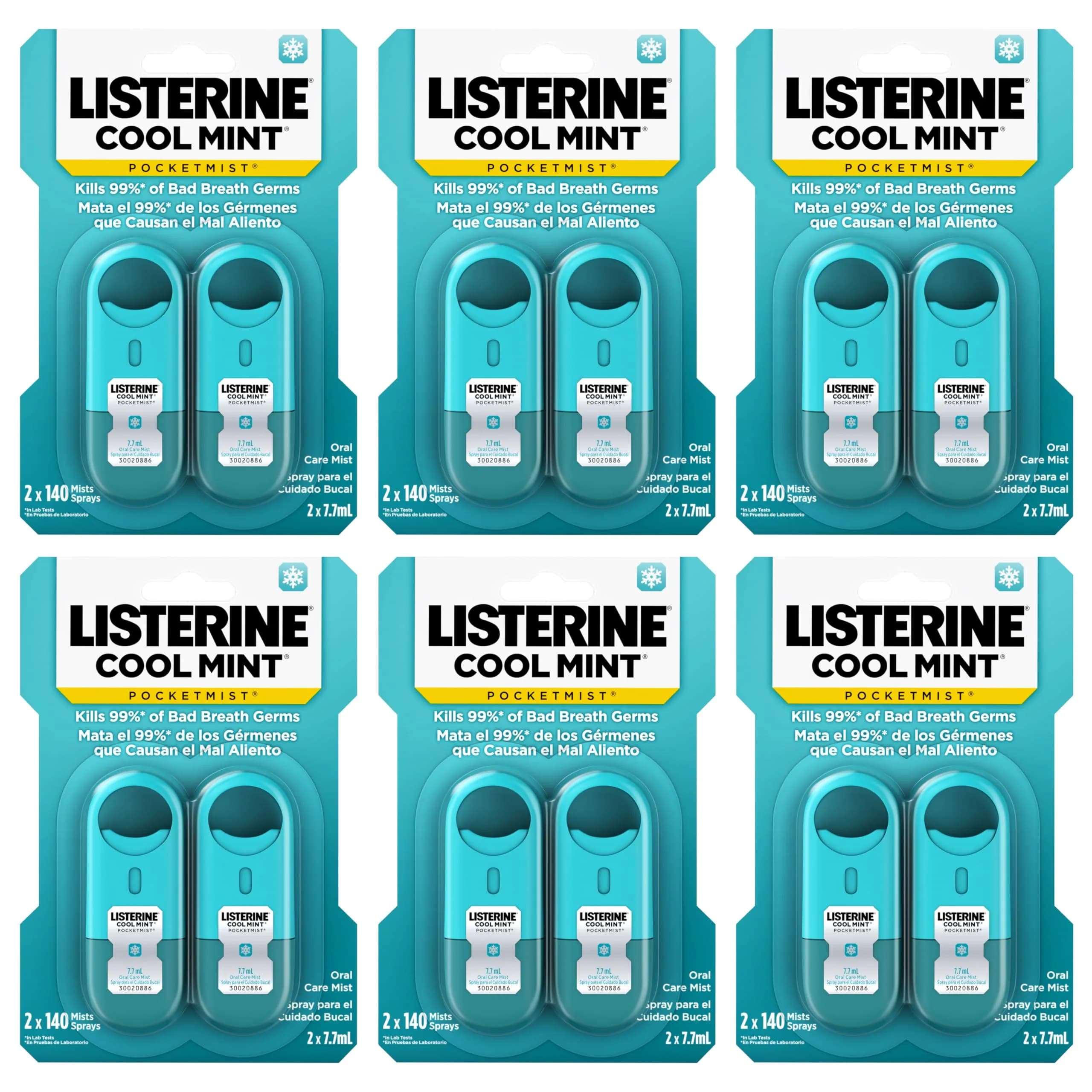 Listerine Cool Mint Pocketmist Oral Care Mist 7.7 ml - Portable Fresh Breath Spray - main product image