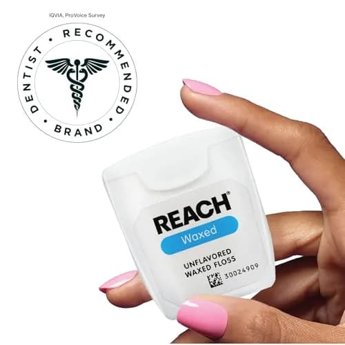 REACH Waxed Dental Floss Unflavored 990ft (165ft x 6) | Shred Resistant, PFAS-Free, Dentist Recommended thumbnail 6