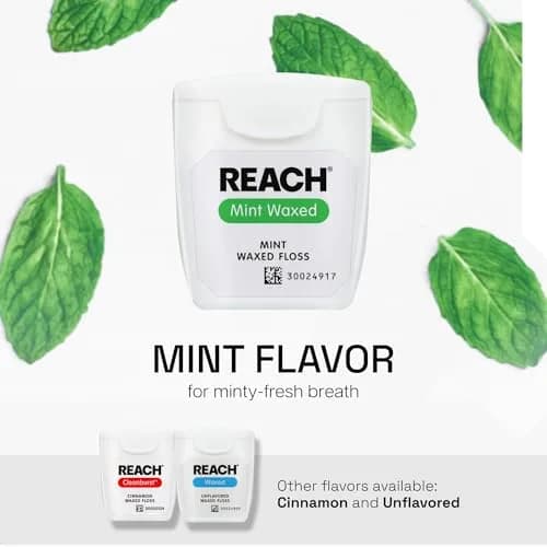 Reach Mint Waxed Dental Floss 55 yd (165 ft) | Plaque Remover, Shred Resistant, PFAS-Free thumbnail 7