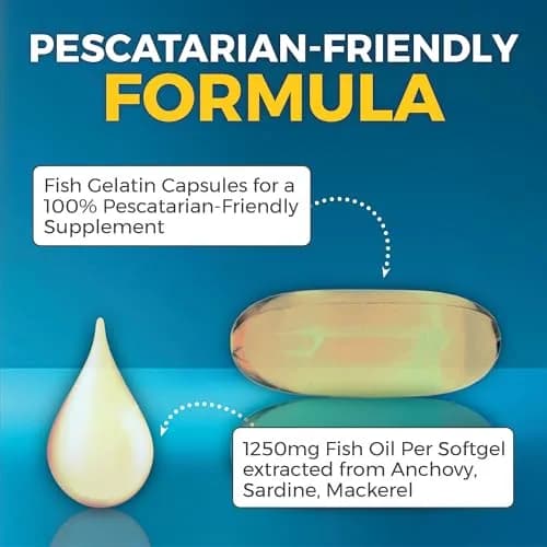 Viva Naturals Omega 3 Fish Oil Supplement 2500 mg | Supports Heart, Brain & Skin Health thumbnail 7