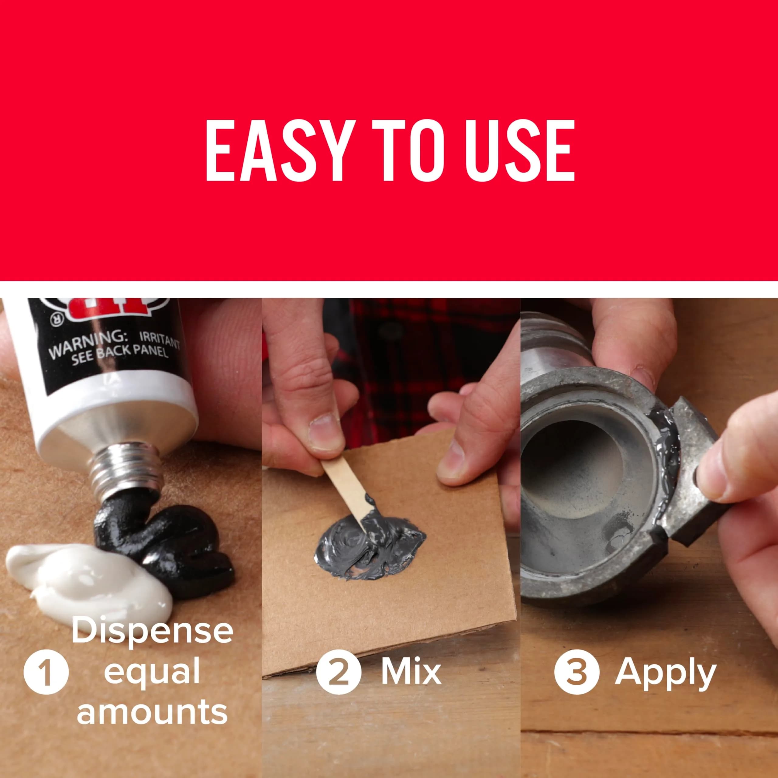 J-B Weld Steel Reinforced Epoxy 295ml (10 oz) | Professional Cold Weld Adhesive for Metal, Plastic, Wood & More - view 6
