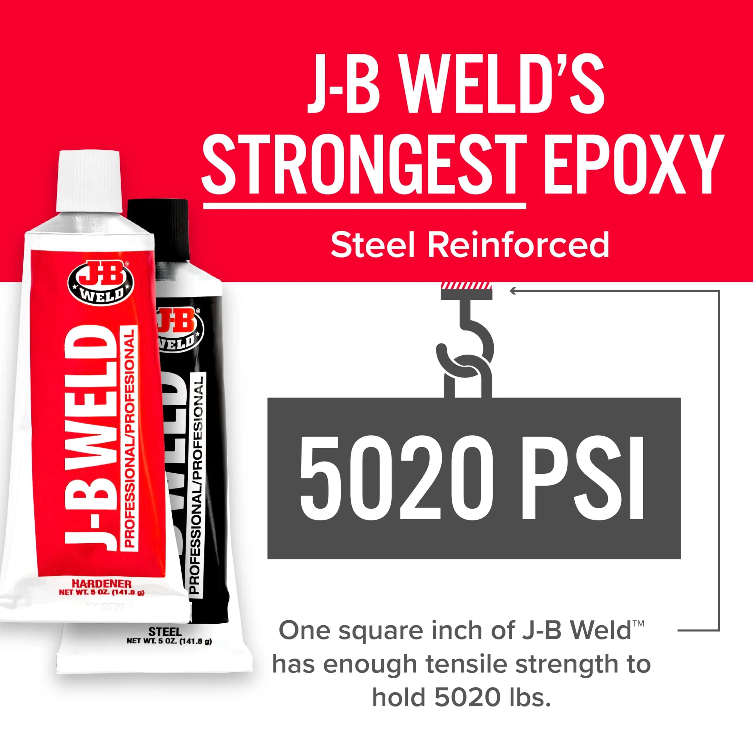 J-B Weld Steel Reinforced Epoxy 295ml (10 oz) | Professional Cold Weld Adhesive for Metal, Plastic, Wood & More - view 2