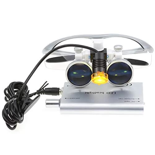 Dental Power 3.5x Magnification Loupes with LED Headlight 420mm Working Distance | Professional Dental Magnifier Set thumbnail 2