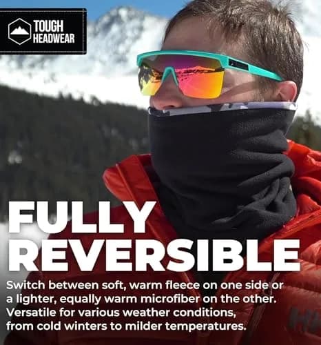 Tough Headwear Winter Neck Gaiter | Reversible Fleece Neck Warmer for Men & Women thumbnail 5