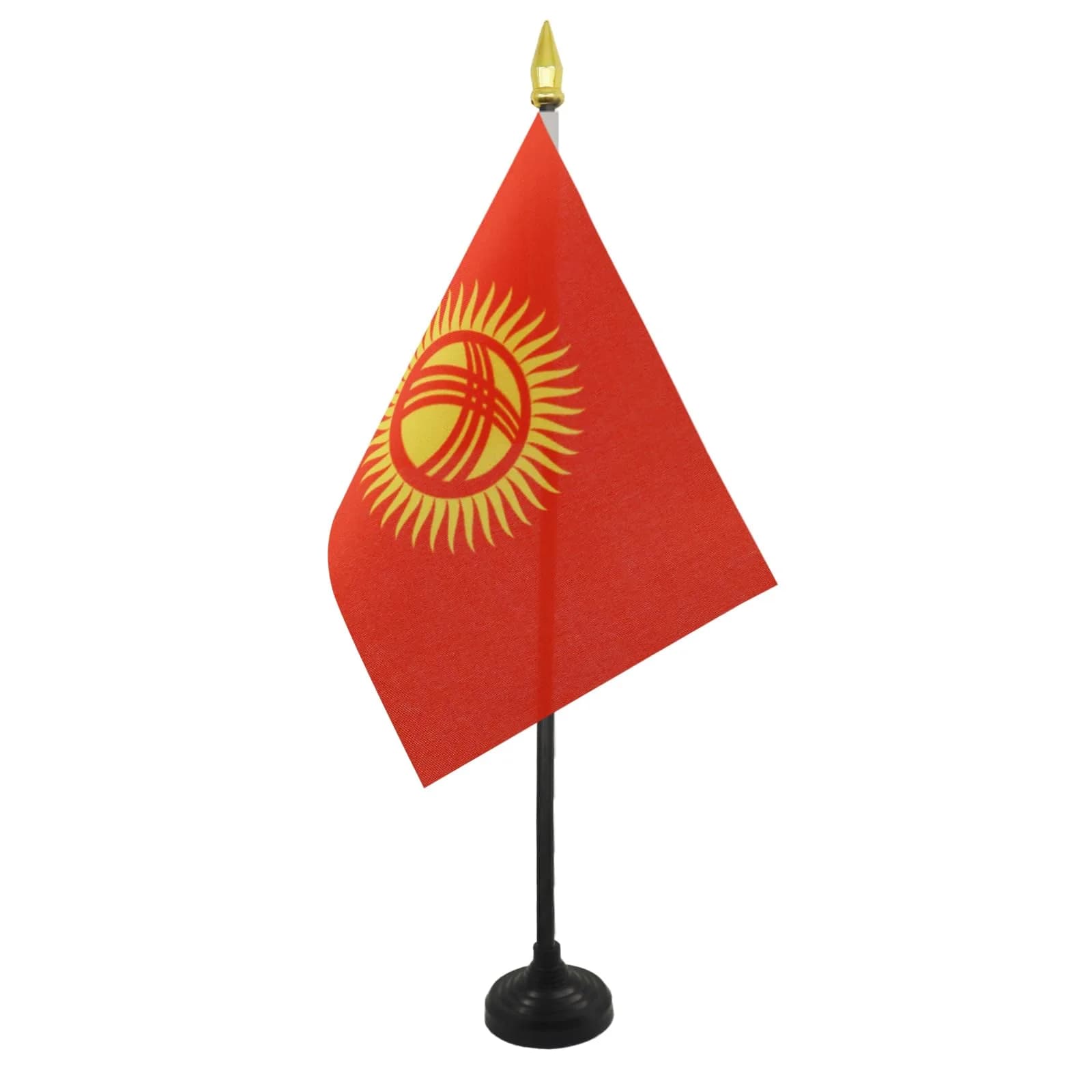 AZ FLAG Kyrgyzstan Table Flag 15x10 cm | 100D Polyester with Plastic Base for Interior Use — Kyrgyzstan