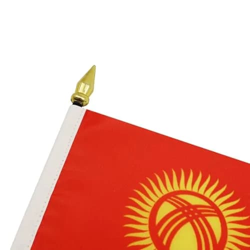 AZ FLAG Kyrgyzstan Table Flag 15x10 cm | 100D Polyester with Plastic Base for Interior Use thumbnail 4
