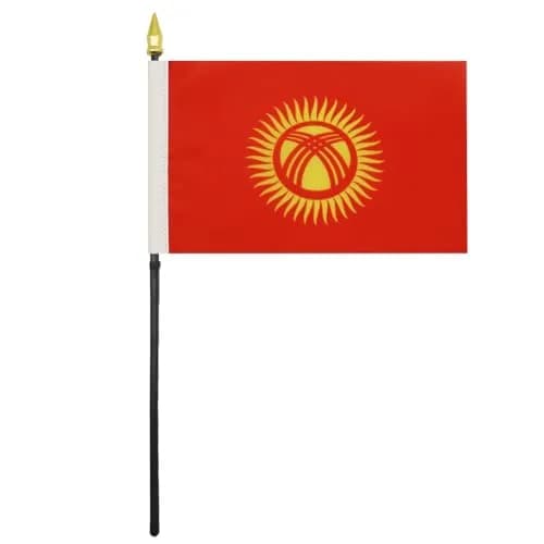 AZ FLAG Kyrgyzstan Table Flag 15x10 cm | 100D Polyester with Plastic Base for Interior Use thumbnail 2