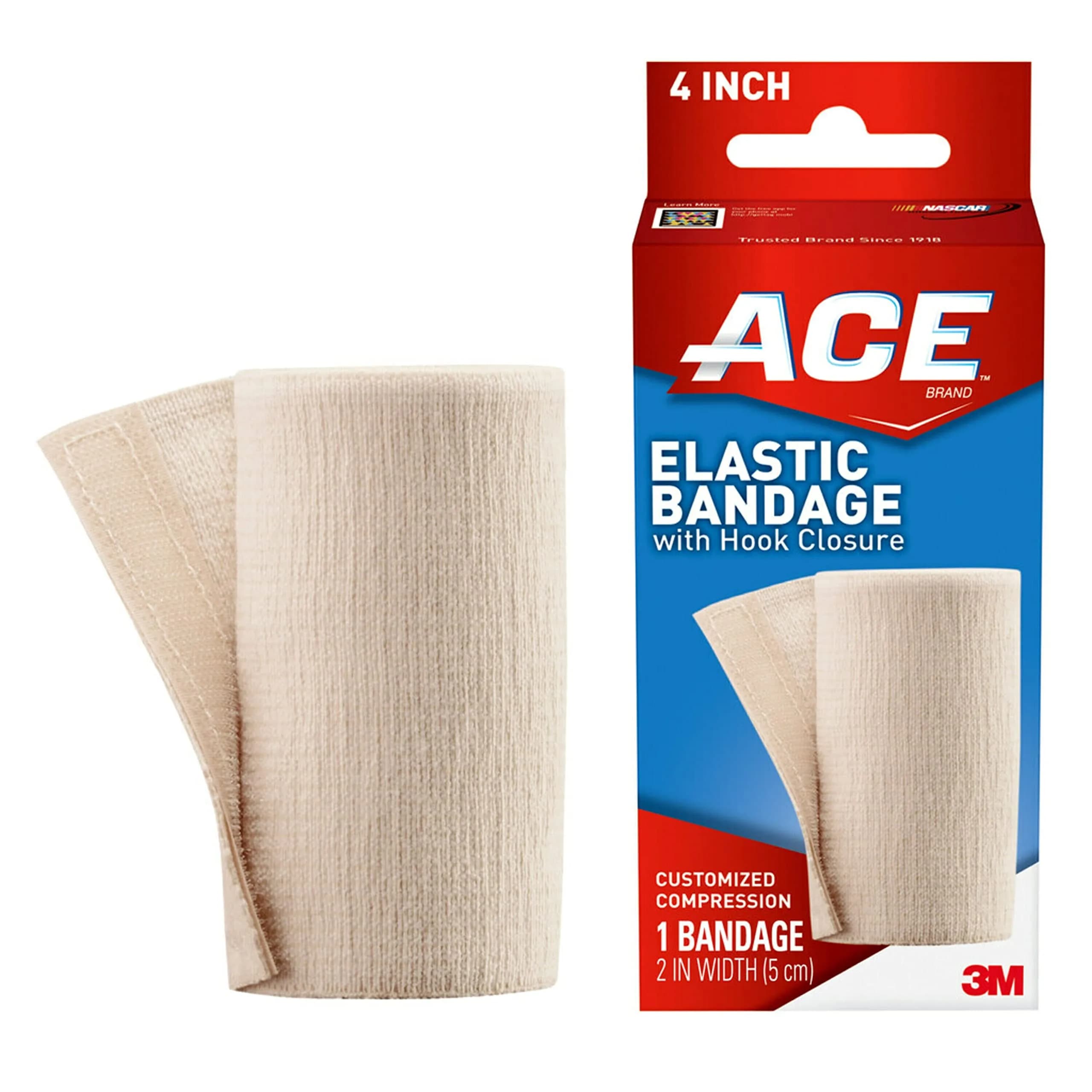 ACE Brand Elastic Bandage with Clips 4" (10.16 cm) | Moderate Support for Sprains & Soreness