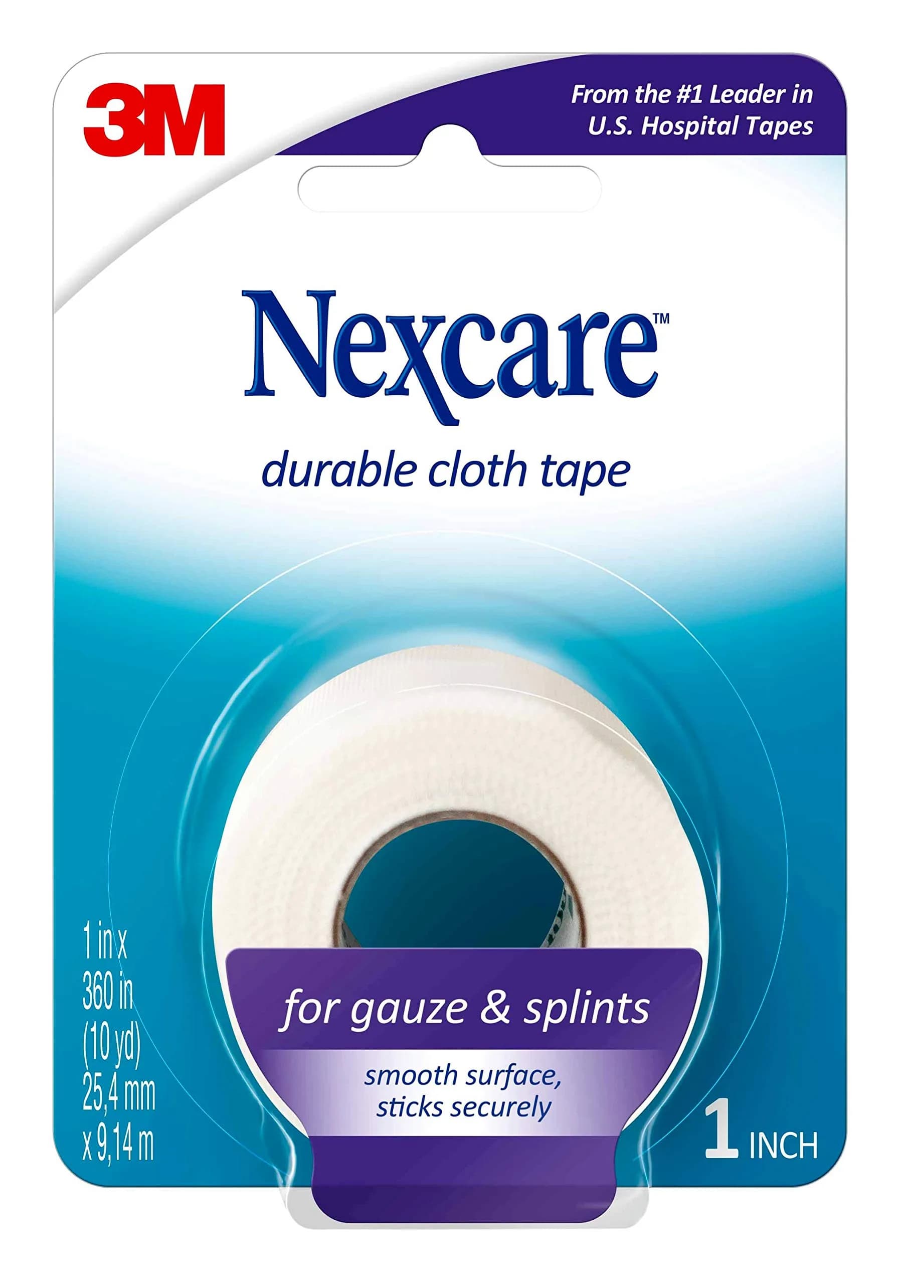Nexcare Durapore Durable Cloth Tape 1 Inch x 10 Yards (2.54 cm x 9.14 m) | Hypoallergenic Wound Dressing - main product image