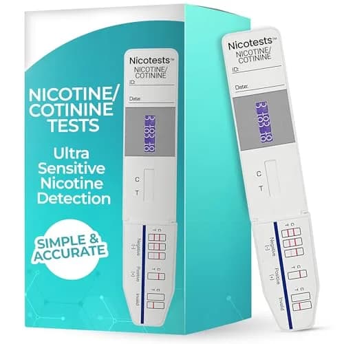 NICOTESTS Super-Sensitive 100 ng Urine Test -Be Sure - 5-Pack | Detects Nicotine & Cotinine thumbnail 1