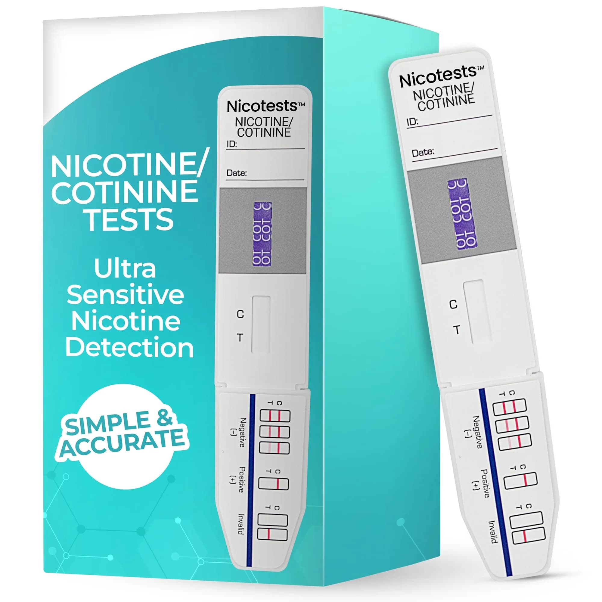 NICOTESTS Super-Sensitive 100 ng Urine Test -Be Sure - 5-Pack | Detects Nicotine & Cotinine - main product image
