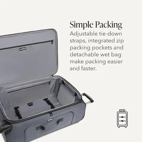 SwissGear Sion Softside Expandable Spinner Luggage Large Checked Grey | Durable Lightweight Travel Suitcase thumbnail 3