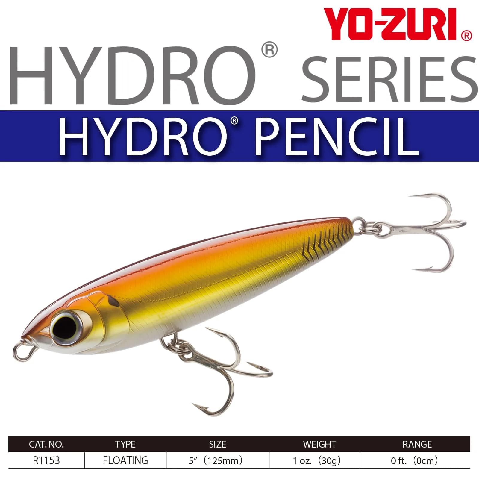 Duel Hydro Pencil Floating Lure Bronze 125mm (5") | Walk-the-Dog Action - view 2