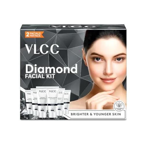 VLCC Diamond Facial Kit 60g (2.12 oz) | Single Use Home Facial Kit for Skin Polishing & Purification thumbnail 1