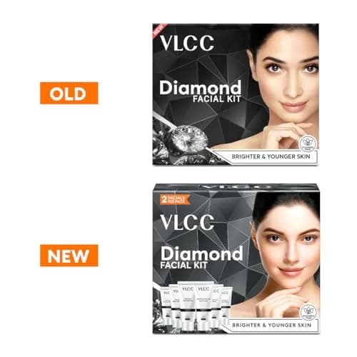 VLCC Diamond Facial Kit 60g (2.12 oz) | Single Use Home Facial Kit for Skin Polishing & Purification thumbnail 2