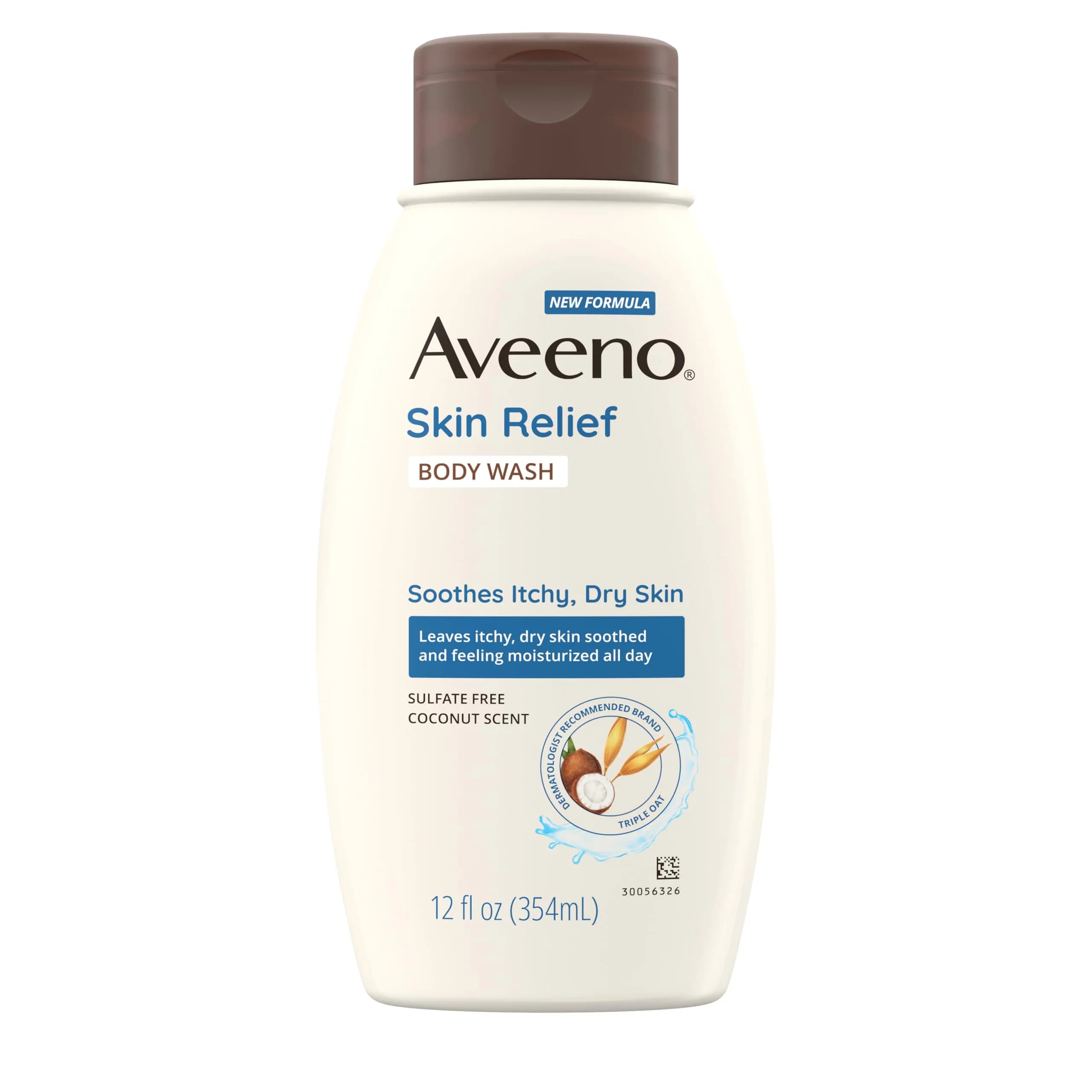 Aveeno Skin Relief Body Wash with Coconut Scent & Soothing Oat 355ml (12 fl. oz) | Gentle Cleanser for Itchy, Dry, Sensitive Skin - view 8