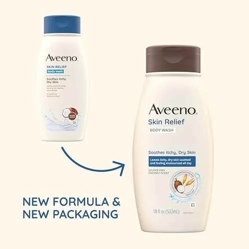 Aveeno Skin Relief Body Wash with Coconut Scent & Soothing Oat 355ml (12 fl. oz) | Gentle Cleanser for Itchy, Dry, Sensitive Skin thumbnail 2