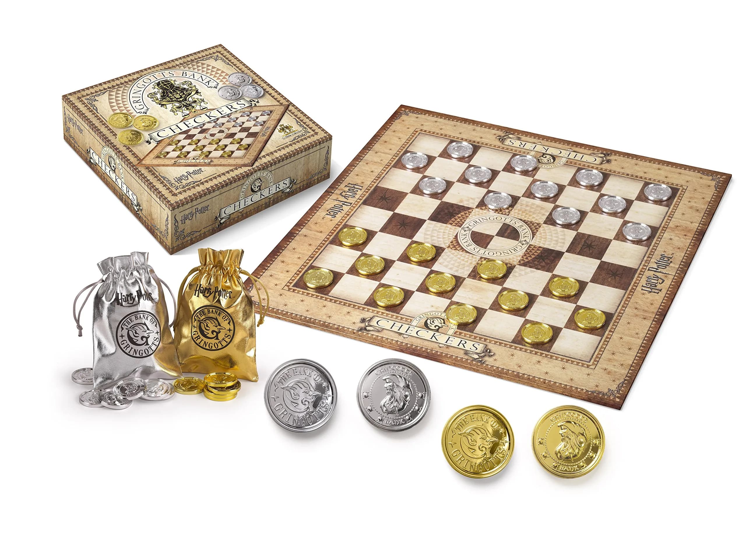 The Noble Collection HP-Gringotts Checker Set | 2 Player Board Game | Officially Licensed Warner Brothers — Multi Coloured