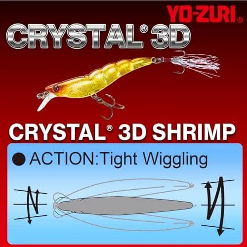 Duel Yo-Zuri R1161-HTS Crystal 3D Shrimp 70mm | Slow Sinking Lure with Holographic Finish thumbnail 3