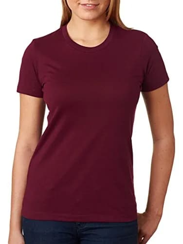 Next Level Apparel Boyfriend Jersey T-Shirt, Maroon, 122g (4.3 oz) | Soft 100% Cotton Crew Neck thumbnail 1