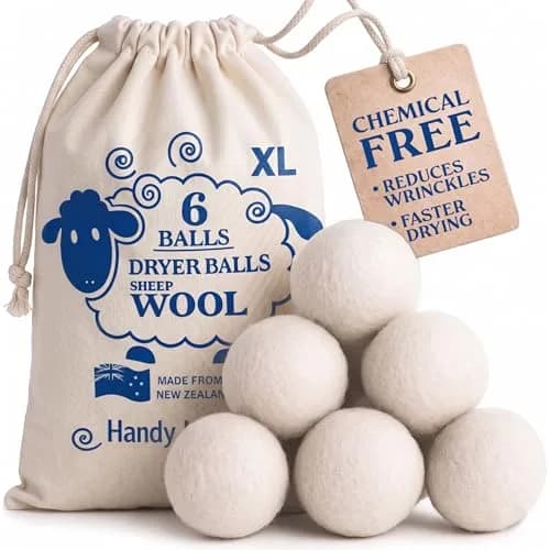 Handy Laundry Wool Dryer Balls 6-Pack, Reusable Natural Fabric Softener | 270 g (0.6 lb) thumbnail 1