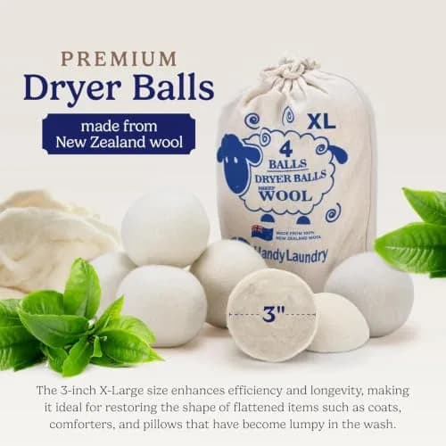 Handy Laundry Wool Dryer Balls 6-Pack, Reusable Natural Fabric Softener | 270 g (0.6 lb) thumbnail 3