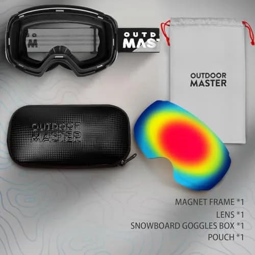 OutdoorMaster Ski Goggles PRO OTG Snow Goggles with Interchangeable Lens 19.6cm (7.7in) | Frameless Wide View thumbnail 3