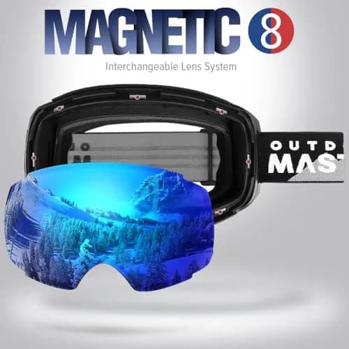 OutdoorMaster Ski Goggles PRO Frameless Spherical Lens | VLT 15% Blue, 20.5 cm (8.27 in) thumbnail 2