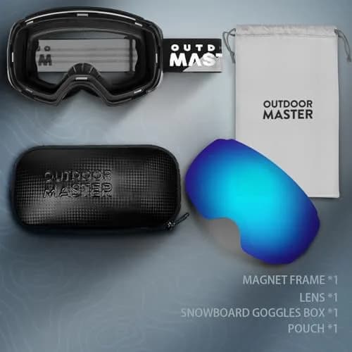 OutdoorMaster Ski Goggles PRO Frameless Spherical Lens | VLT 15% Blue, 20.5 cm (8.27 in) thumbnail 3