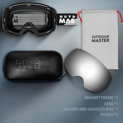 OutdoorMaster Ski Goggles PRO, OTG Snow Goggles with Interchangeable Lens, 21cm (8.27in) x 9.5cm (3.74in) thumbnail 3