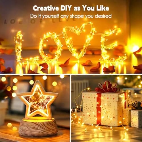 Minetom 100Ft 300LED Warm White Fairy Lights | Steady On, Copper Wire, IP44 Waterproof thumbnail 5
