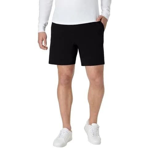 Hanes Men's Jersey Cotton Pocket Workout Shorts, Black, Medium (7.5" Inseam) | Soft & Breathable for Daily Wear thumbnail 1