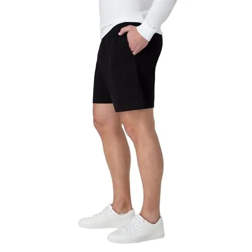 Hanes Men's Jersey Cotton Pocket Workout Shorts, Black, Medium (7.5" Inseam) | Soft & Breathable for Daily Wear thumbnail 5