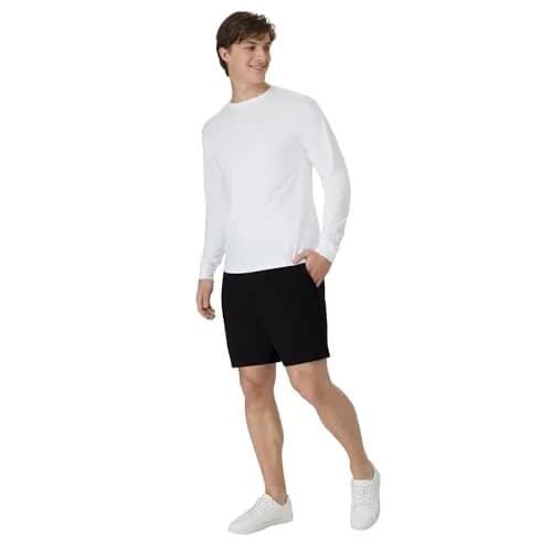 Hanes Men's Jersey Cotton Workout Shorts with Pockets, Black, 7.5" Inseam (XL) thumbnail 7