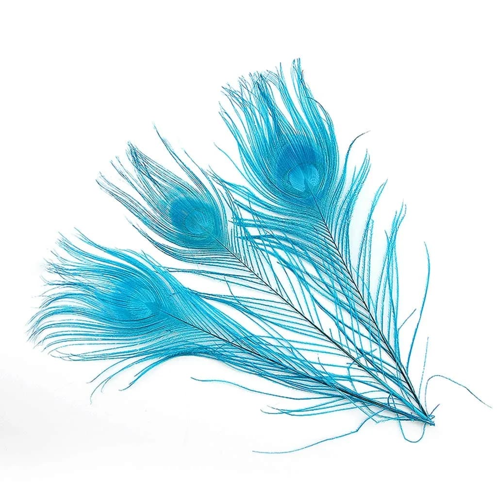 Shekyeon 10-12inch Dyeing Peacock Feathers Turquoise | Wedding & Craft Use
