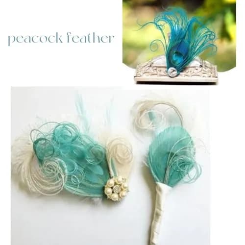 Shekyeon 10-12inch Dyeing Peacock Feathers Turquoise | Wedding & Craft Use thumbnail 4