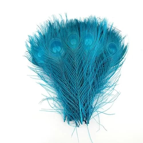 Shekyeon 10-12inch Dyeing Peacock Feathers Turquoise | Wedding & Craft Use thumbnail 5