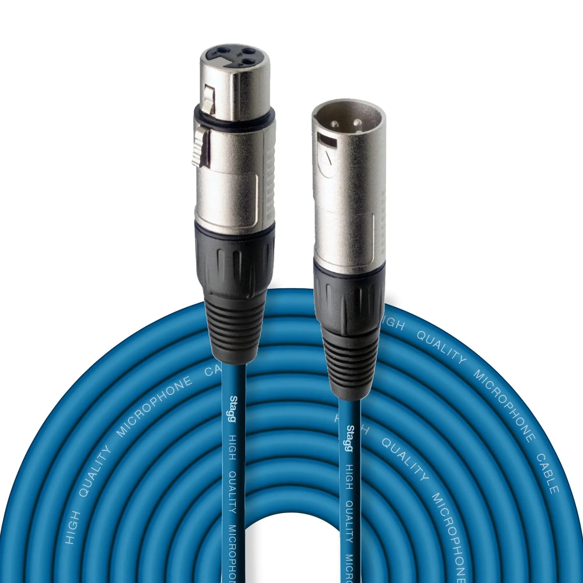 Stagg SMC10 CBL 10m XLR to XLR Microphone Cable - Blue | Balanced Audio for Stage & Studio - main product image