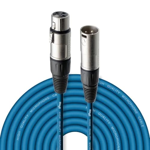 Stagg SMC10 CBL 10m XLR to XLR Microphone Cable - Blue | Balanced Audio for Stage & Studio thumbnail 1