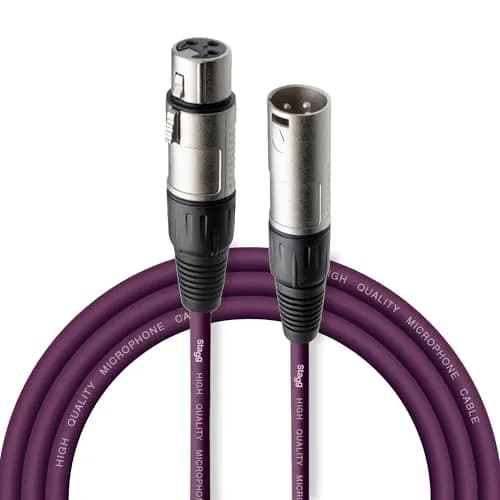 Stagg SMC3 CPP 3m XLR to XLR Microphone Cable - Purple | Balanced Audio Cable for Microphones thumbnail 1