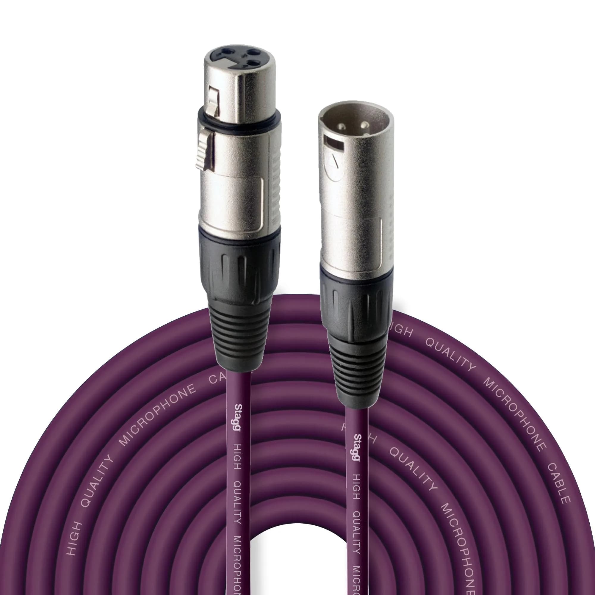 Stagg SMC10 CBL Purple 10m XLR to XLR Balanced Microphone Cable for Stage & Studio - main product image