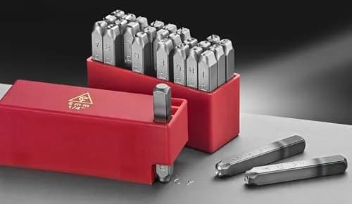 WKSTOOL Heavy Duty Steel Stamp Set 5mm (3/16 Inch) | 27-Piece Uppercase Alphabet, Number & Symbol Punch Kit for Metal Jewelry & Crypto Plates thumbnail 5